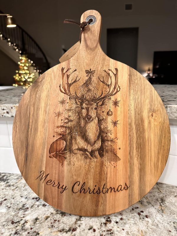 Merry Christmas Reindeer Cutting Board
